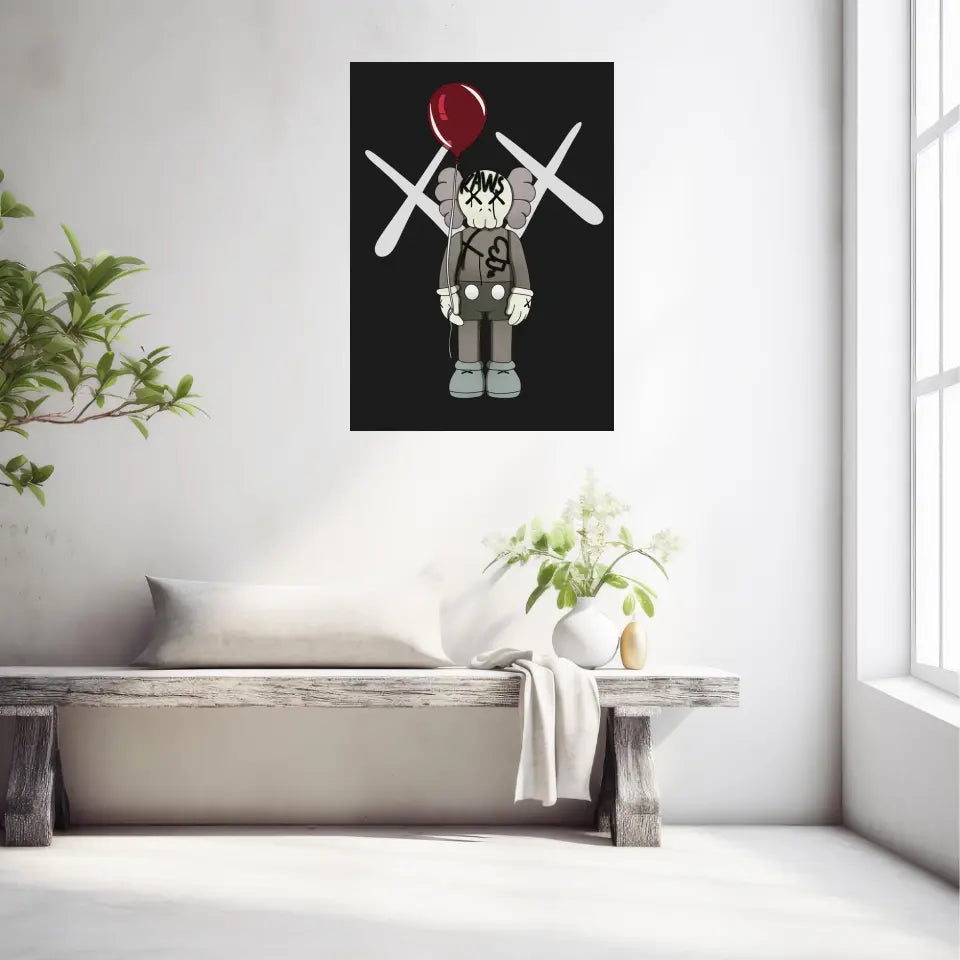 Affiche et Tableau Moderne KAWS Ballon rouge