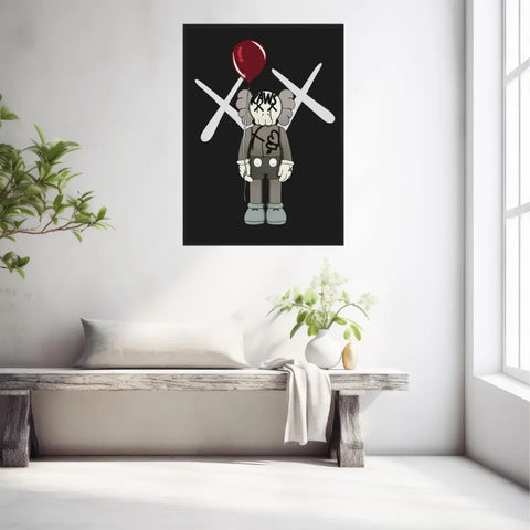 Affiche et Tableau Moderne KAWS Ballon rouge