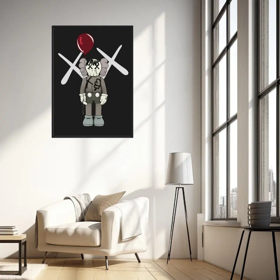 Affiche et Tableau Moderne KAWS Ballon rouge