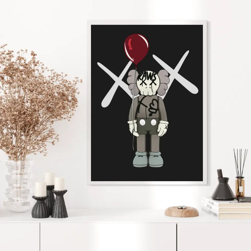 Affiche et Tableau Moderne KAWS Ballon rouge