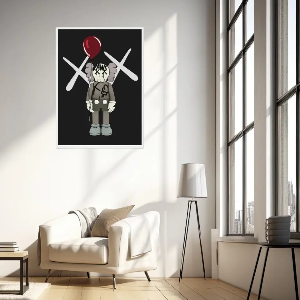 Affiche et Tableau Moderne KAWS Ballon rouge