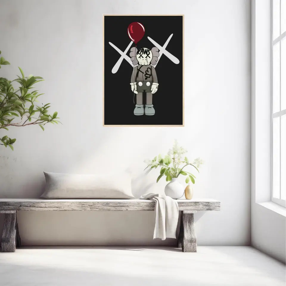 Affiche et Tableau Moderne KAWS Ballon rouge