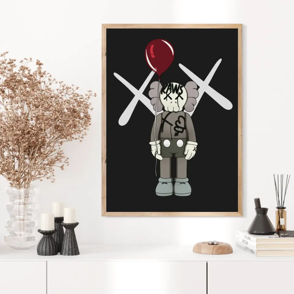 Affiche et Tableau Moderne KAWS Ballon rouge