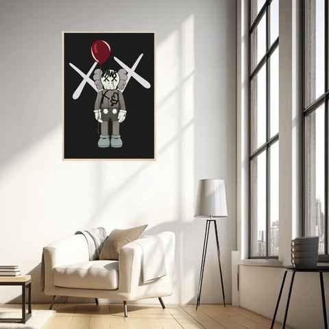 Affiche et Tableau Moderne KAWS Ballon rouge