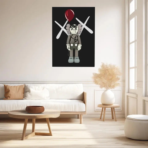 Affiche et Tableau Moderne KAWS Ballon rouge