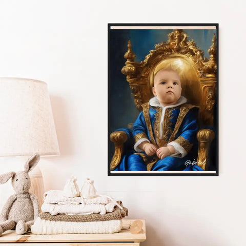 Tableau Personnalisé Photo Portrait Enfant Royal Costume Bleu Roi