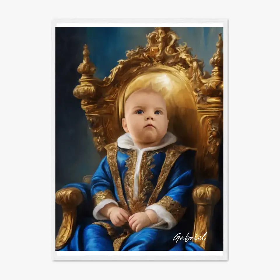 Tableau Personnalisé Photo Portrait Enfant Royal Costume Bleu Roi