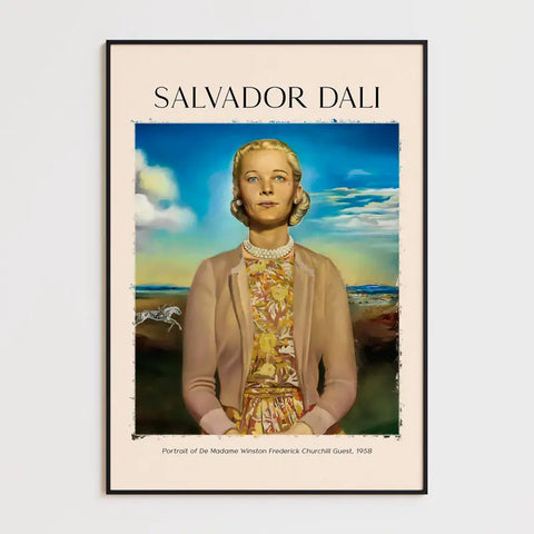 Salvador Dali Portrait Of De Madame Winston Frederick Churchill Guest