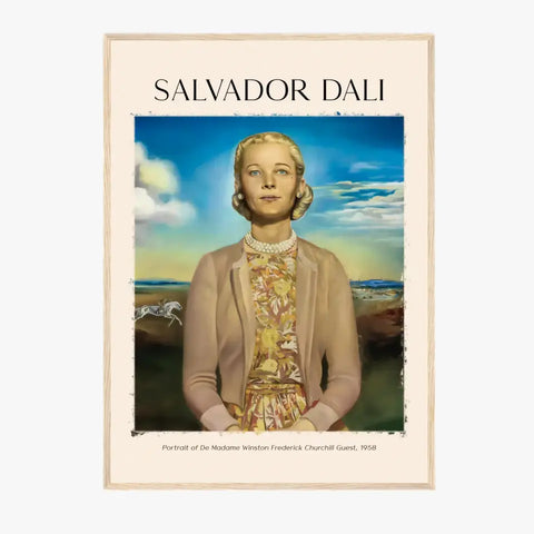 Salvador Dali Portrait Of De Madame Winston Frederick Churchill Guest