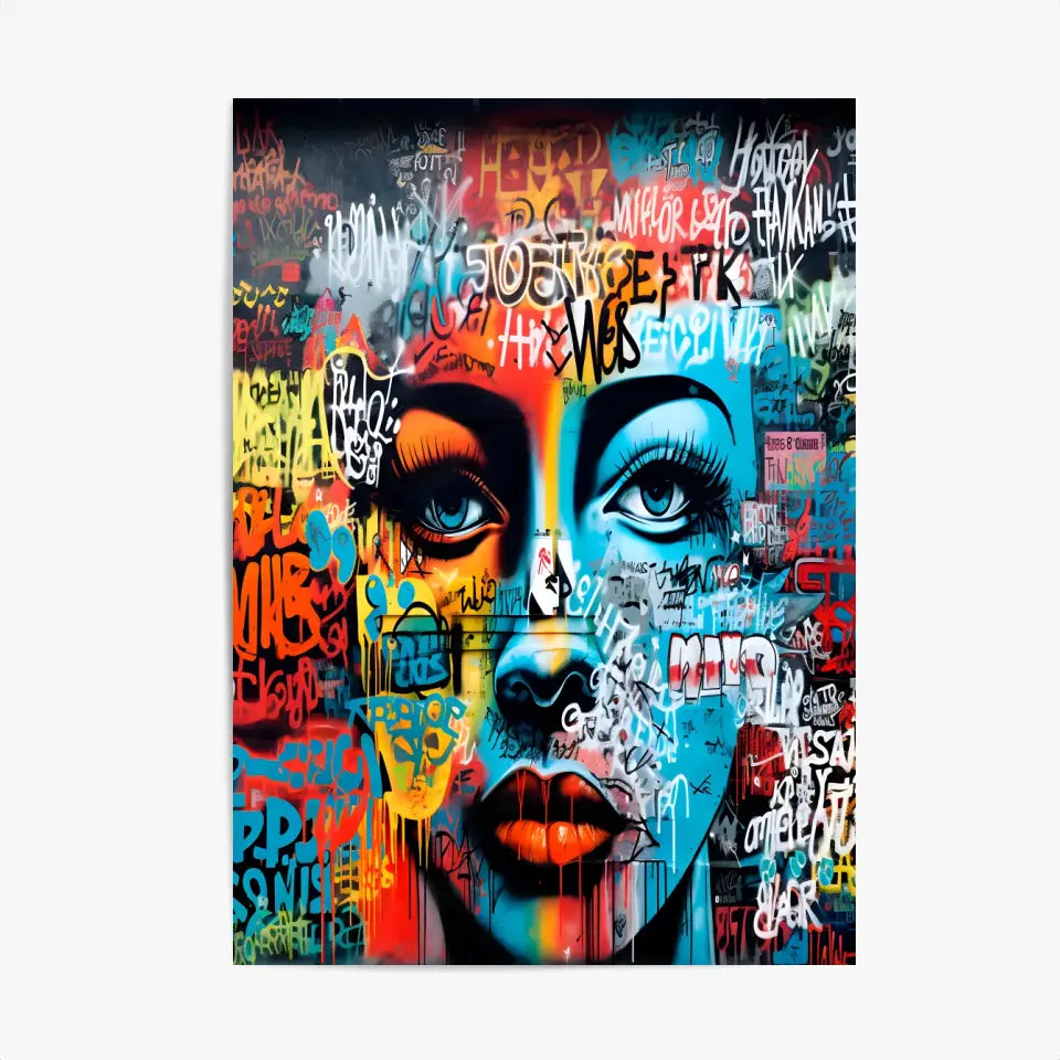 Affiche Et Tableau Street Art Visage Femme Graffiti