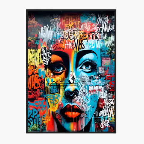 Affiche Et Tableau Street Art Visage Femme Graffiti