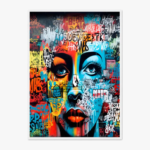 Affiche Et Tableau Street Art Visage Femme Graffiti