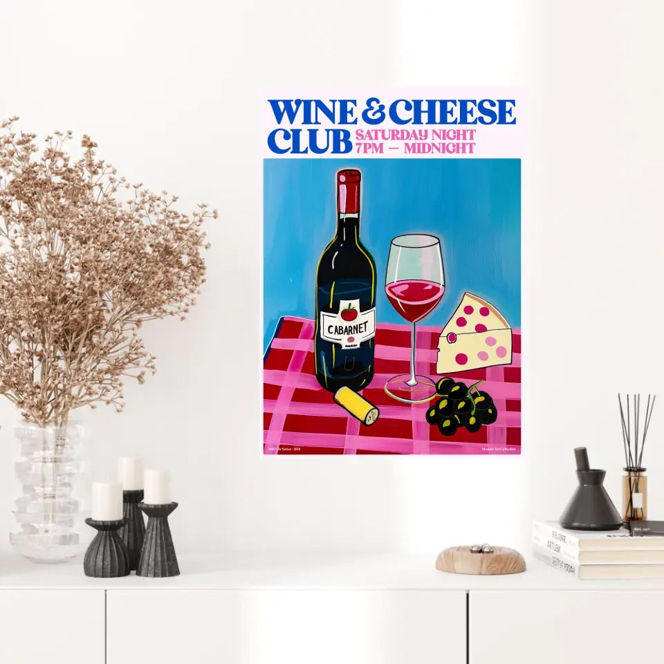 Affiche Et Tableau Cuisine Wine And Cheese Club