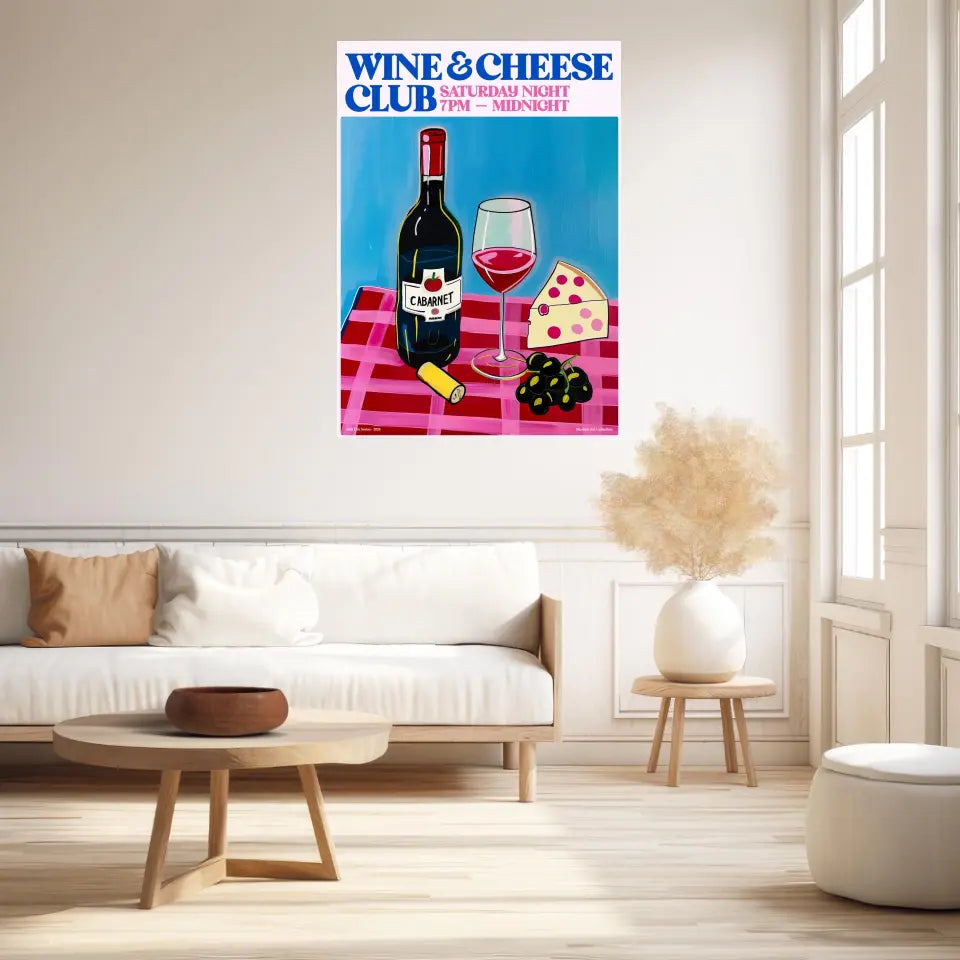 Affiche Et Tableau Cuisine Wine And Cheese Club