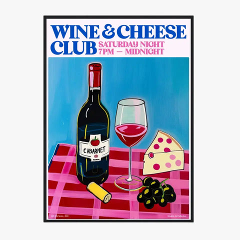 Affiche Et Tableau Cuisine Wine And Cheese Club