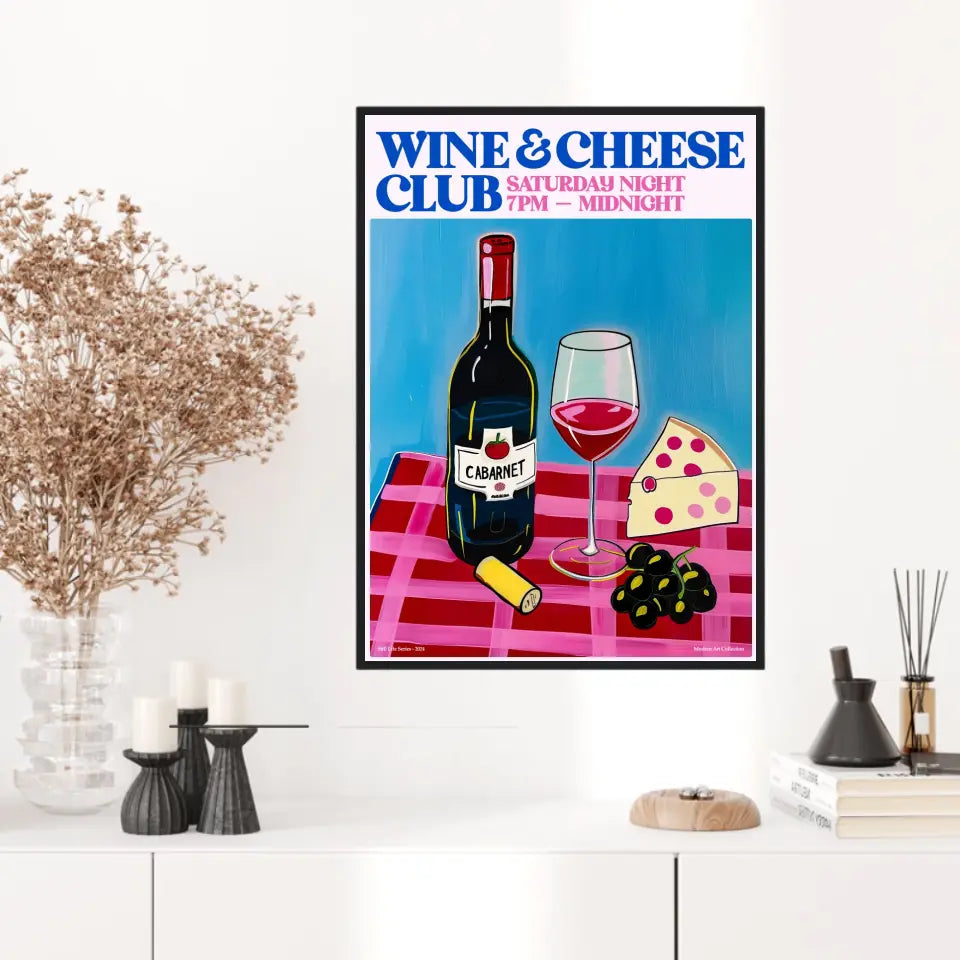 Affiche Et Tableau Cuisine Wine And Cheese Club