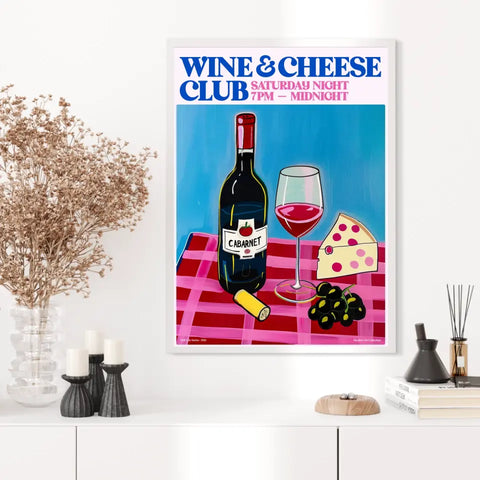 Affiche Et Tableau Cuisine Wine And Cheese Club