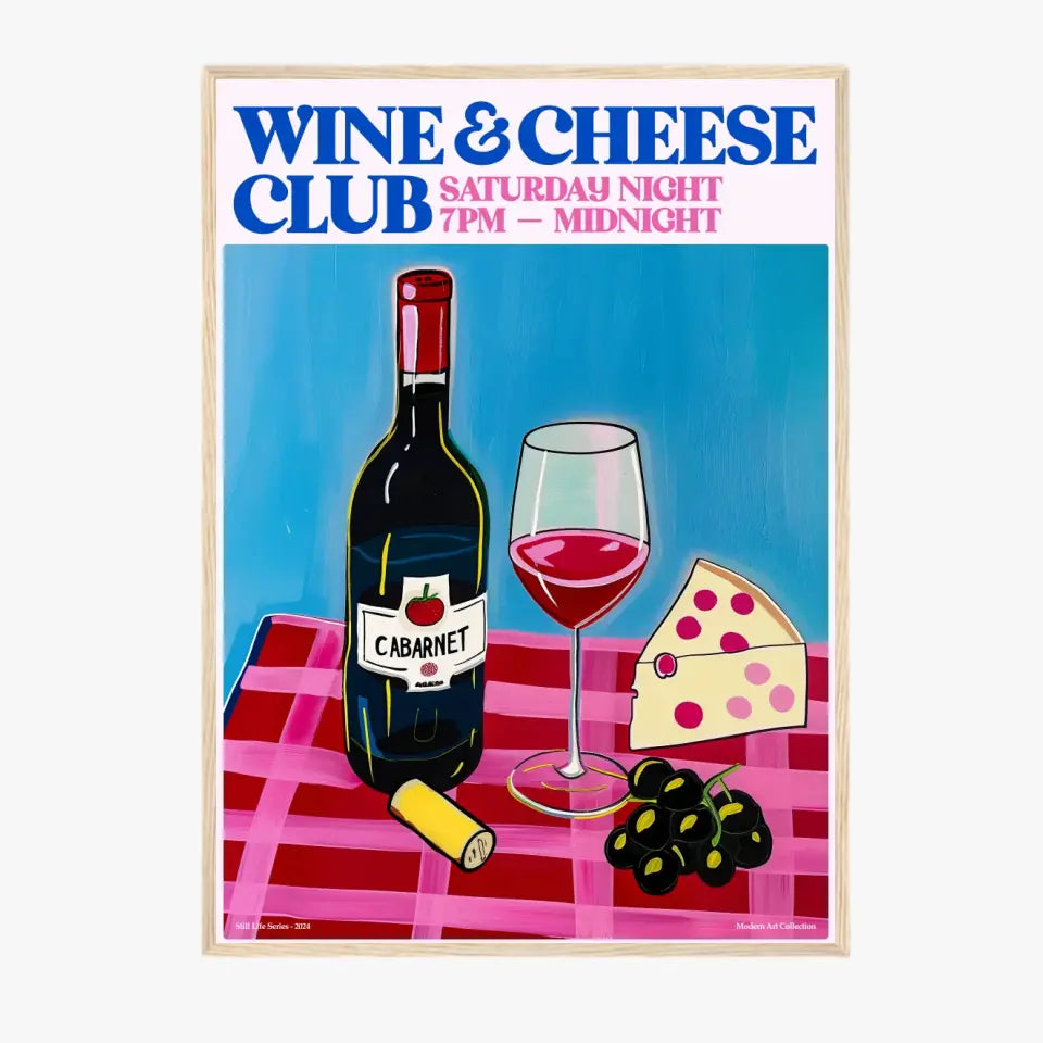 Affiche Et Tableau Cuisine Wine And Cheese Club