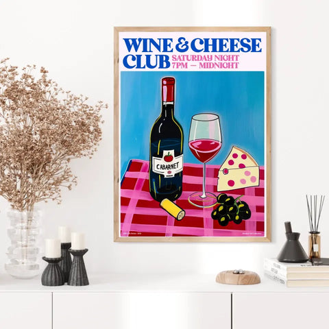 Affiche Et Tableau Cuisine Wine And Cheese Club