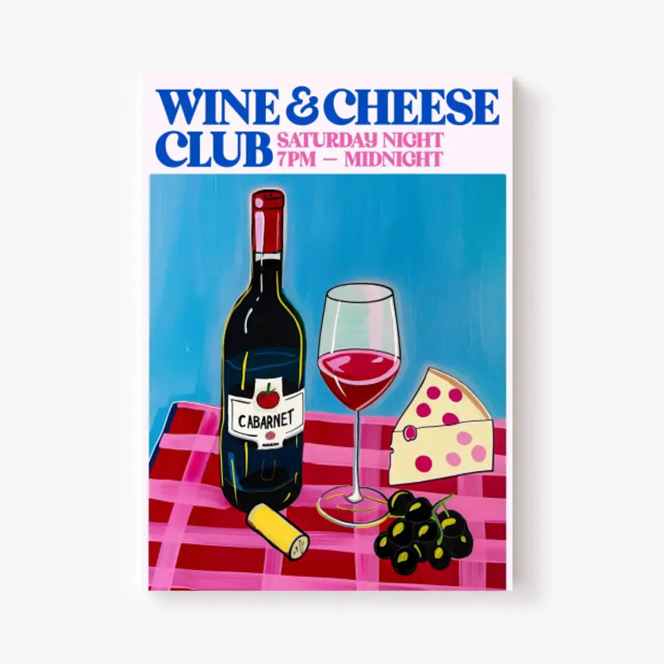 Affiche Et Tableau Cuisine Wine And Cheese Club