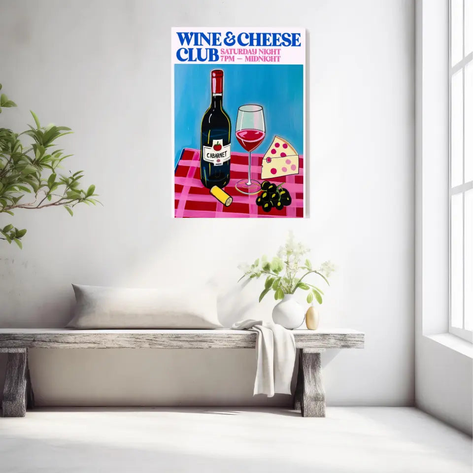 Affiche Et Tableau Cuisine Wine And Cheese Club