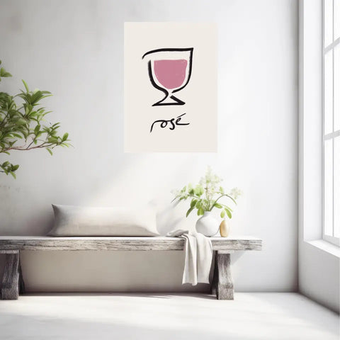 Affiche Et Tableau Minimaliste Verre De Rosé