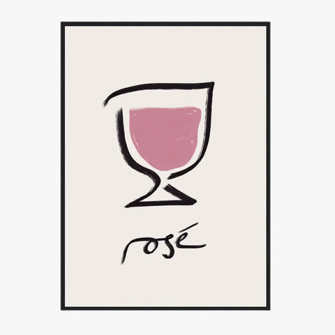 Affiche Et Tableau Minimaliste Verre De Rosé