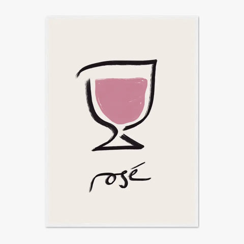 Affiche Et Tableau Minimaliste Verre De Rosé