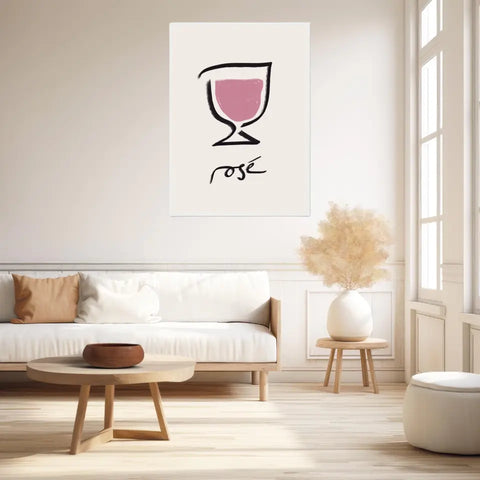 Affiche Et Tableau Minimaliste Verre De Rosé