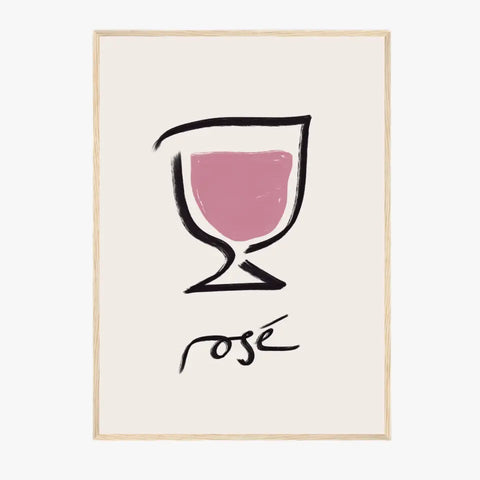 Affiche Et Tableau Minimaliste Verre De Rosé