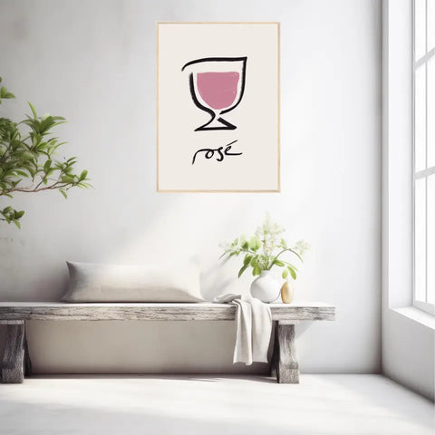 Affiche Et Tableau Minimaliste Verre De Rosé