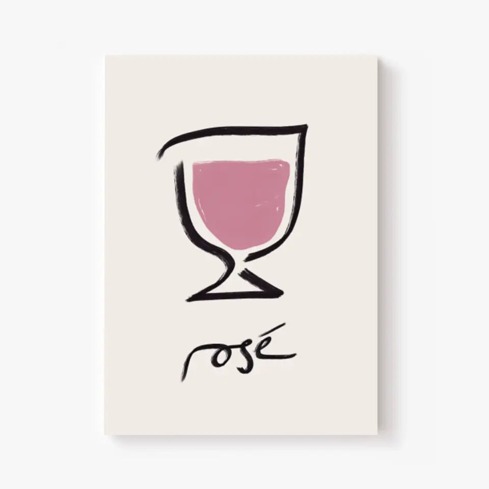 Affiche Et Tableau Minimaliste Verre De Rosé