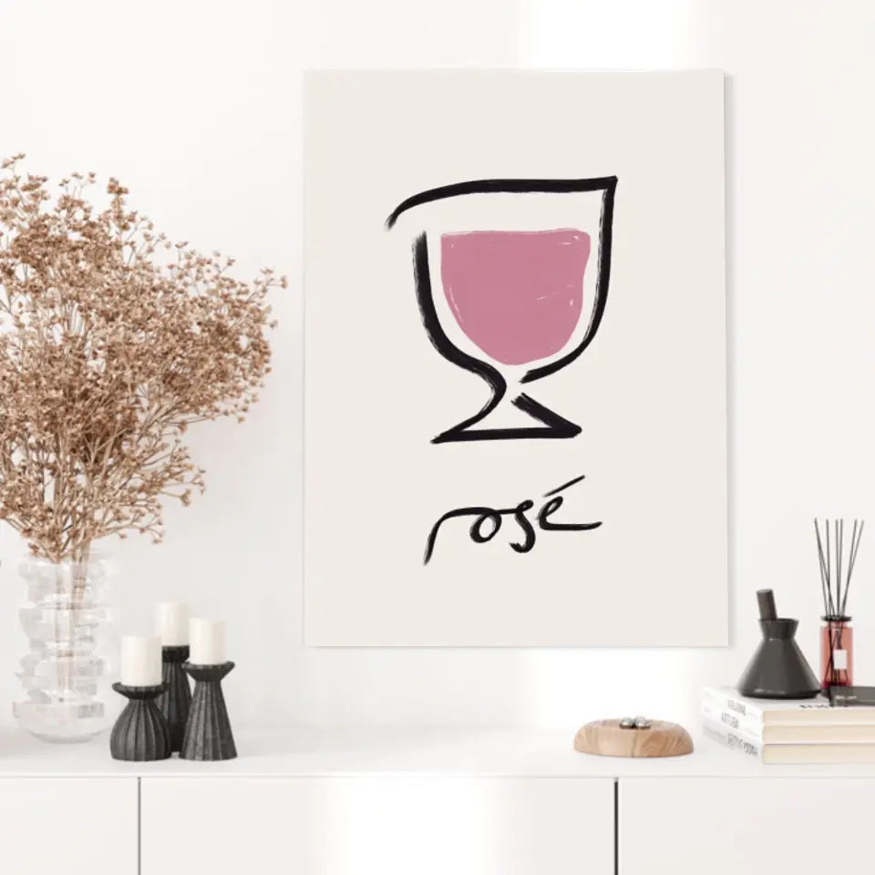 Affiche Et Tableau Minimaliste Verre De Rosé