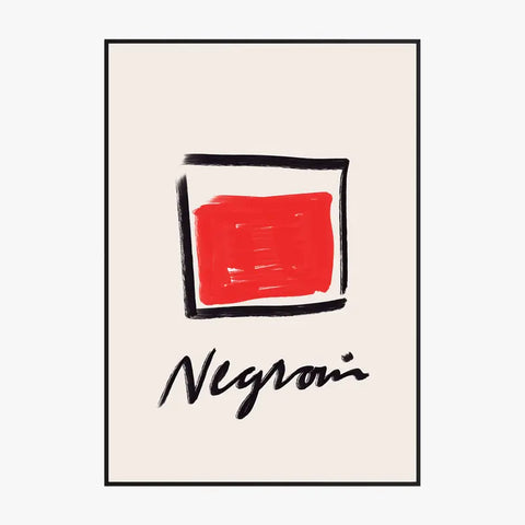 Affiche Et Tableau Minimaliste Cocktail Negroni