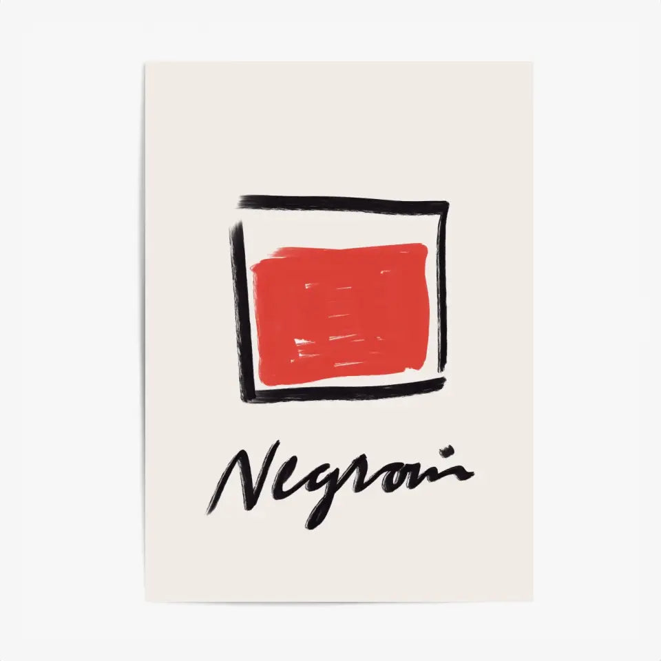 Affiche Et Tableau Minimaliste Cocktail Negroni