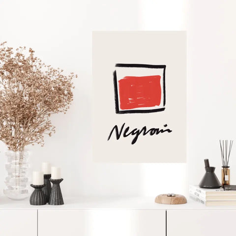 Affiche Et Tableau Minimaliste Cocktail Negroni