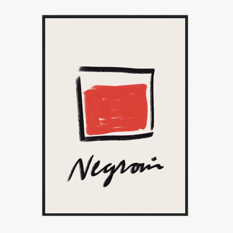 Affiche Et Tableau Minimaliste Cocktail Negroni