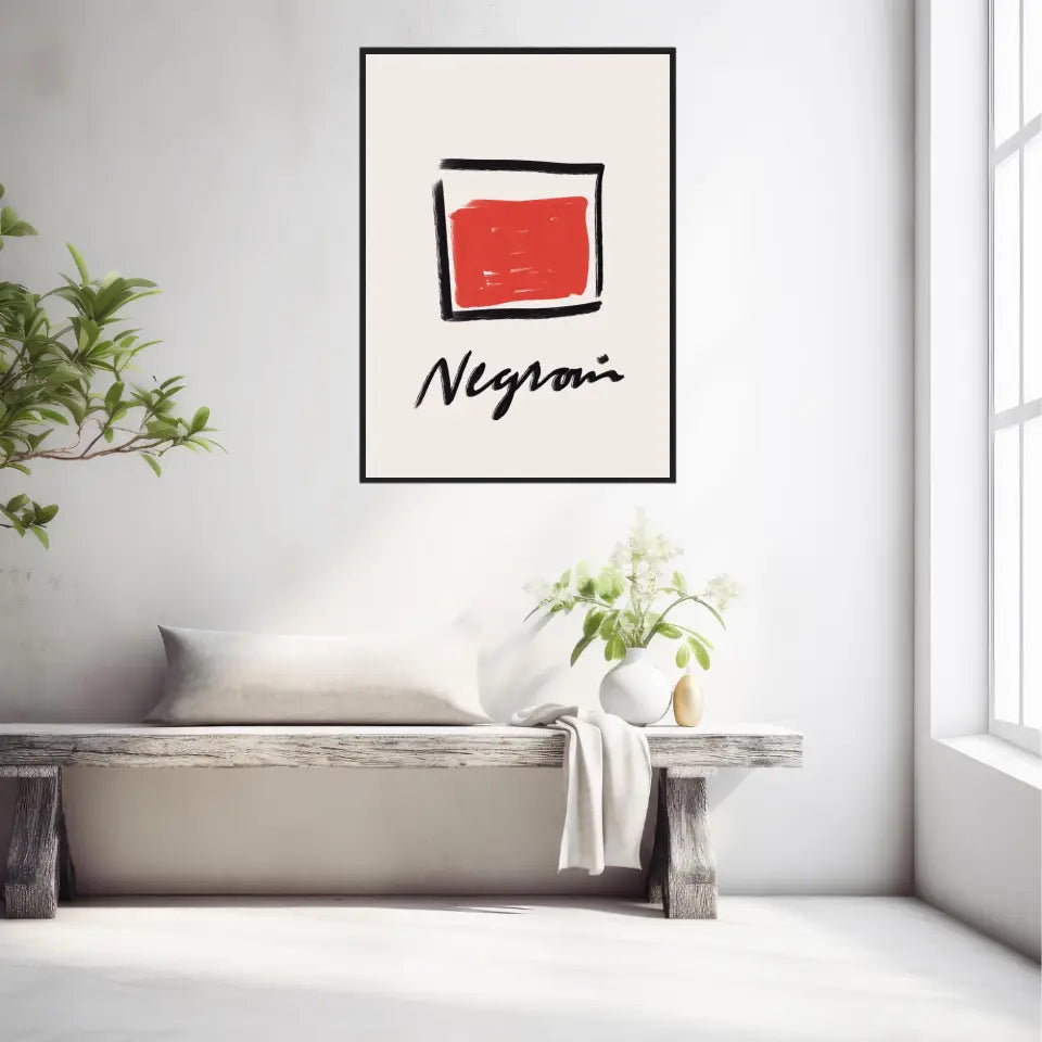 Affiche Et Tableau Minimaliste Cocktail Negroni