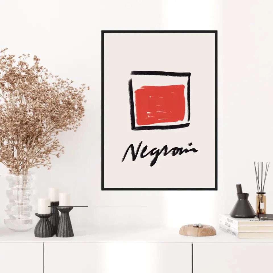 Affiche Et Tableau Minimaliste Cocktail Negroni