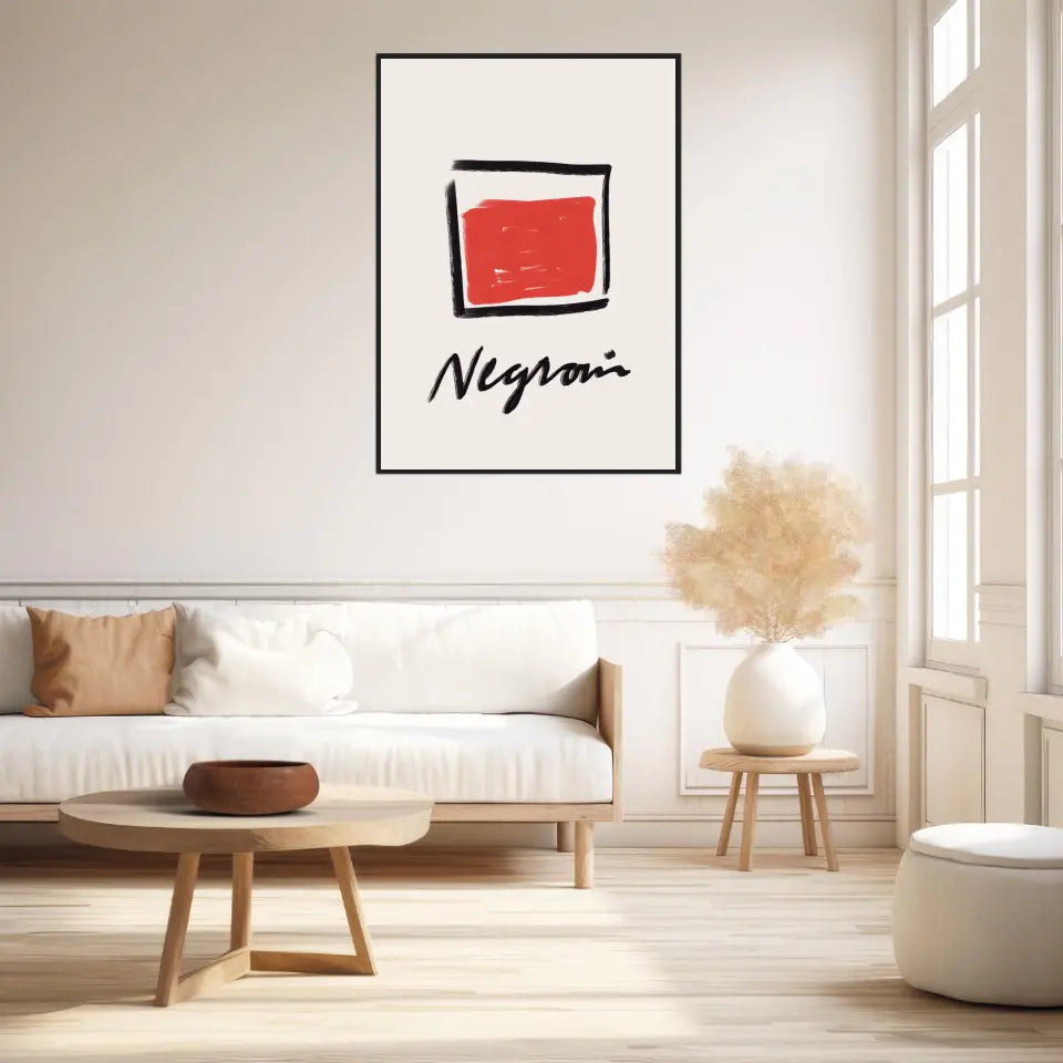 Affiche Et Tableau Minimaliste Cocktail Negroni