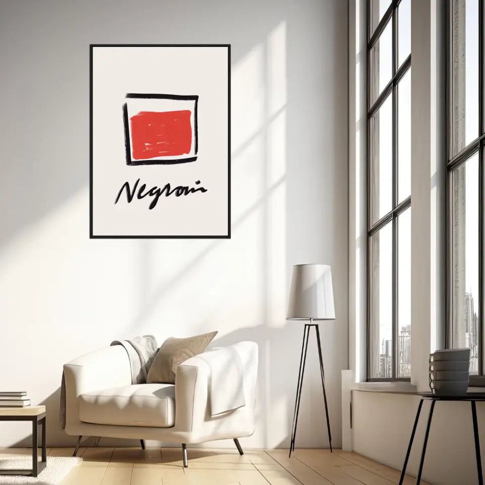 Affiche Et Tableau Minimaliste Cocktail Negroni