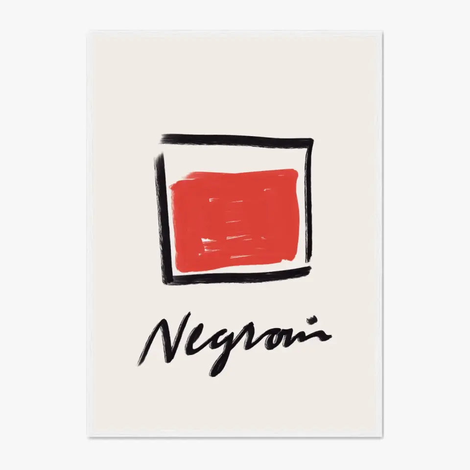 Affiche Et Tableau Minimaliste Cocktail Negroni