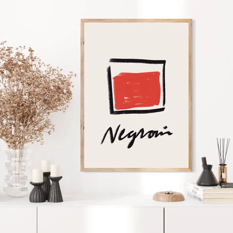 Affiche Et Tableau Minimaliste Cocktail Negroni