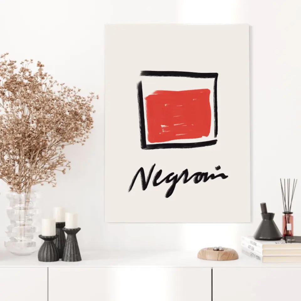 Affiche Et Tableau Minimaliste Cocktail Negroni