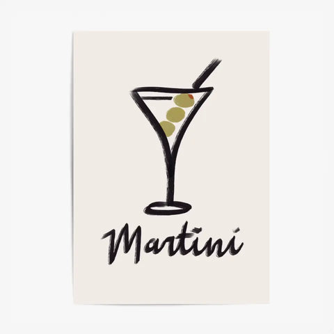 Affiche Et Tableau Minimaliste Apéritif Martini