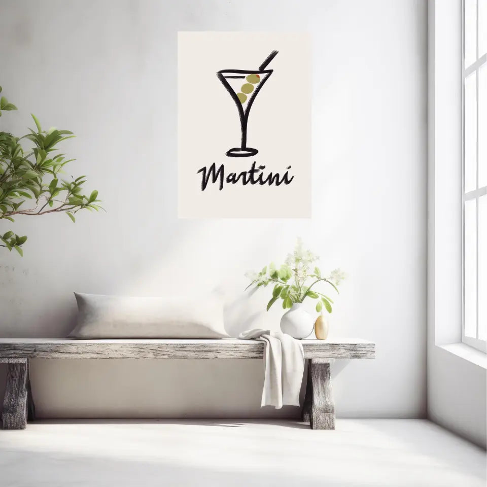 Affiche Et Tableau Minimaliste Apéritif Martini