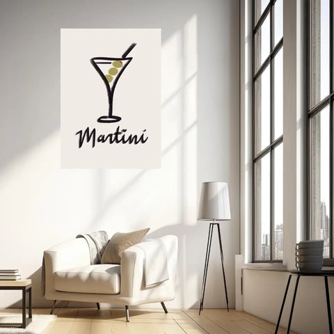 Affiche Et Tableau Minimaliste Apéritif Martini