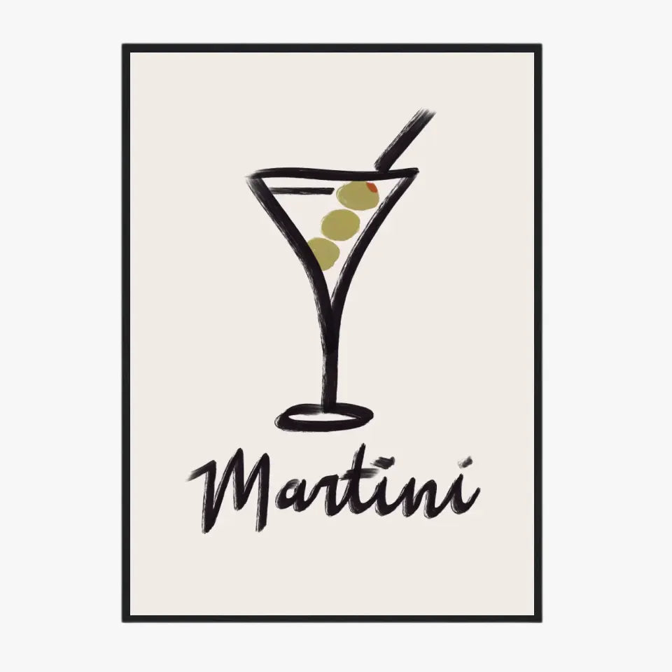 Affiche Et Tableau Minimaliste Apéritif Martini