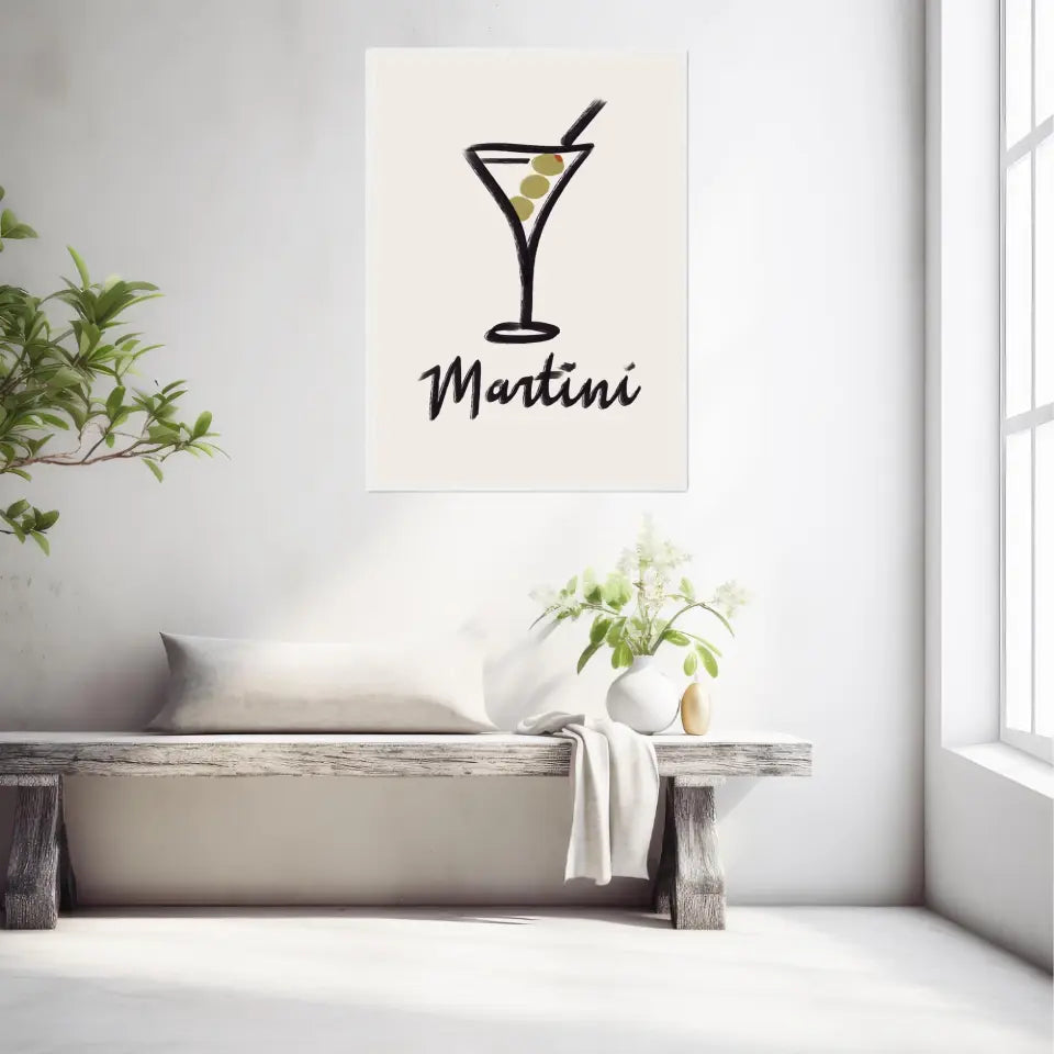 Affiche Et Tableau Minimaliste Apéritif Martini