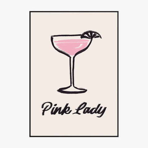 Affiche Et Tableau Minimaliste Cocktail Pink Lady